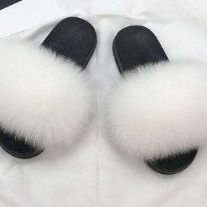 White Fur Slides